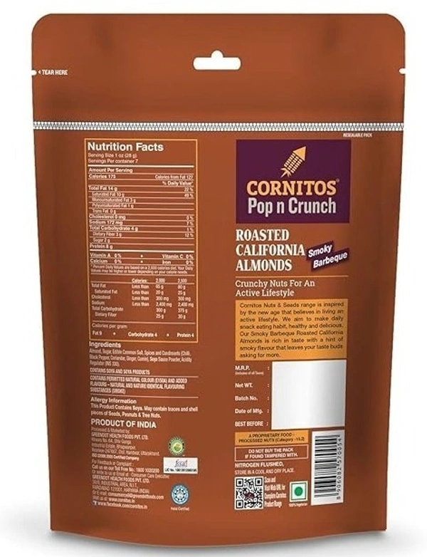 Cornitos Roasted Almond Smoky BBQ, 200g - 200g