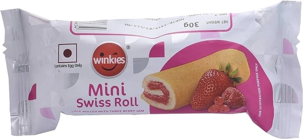 Winkies Mini Swiss Roll Strawberry, 30g - 30g