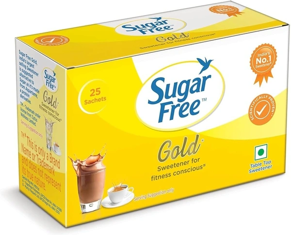 Sugar Free Gold, 25 Sachet India's No.1 Sweetner| Sweet like Sugar with Low Calories - 18.75g