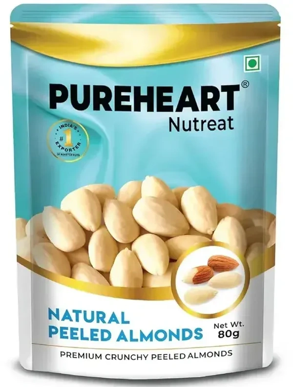 Pure Heart Pureheart Nutreat Natural pealed Almonds, 80g - 80g