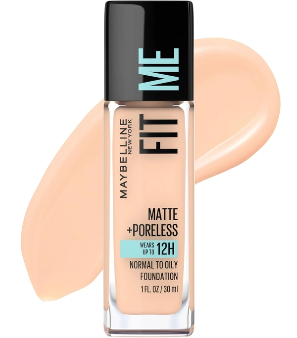 Maybelline Fit Me Matte + Poreless Liquid Foundation Ivory Free Garnier Micellar Water Cleansing, 18ml - 18ml