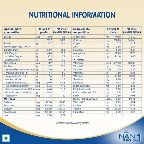 Nestle Nan Pro Infant Formula 1 Tin, 400g - 400g