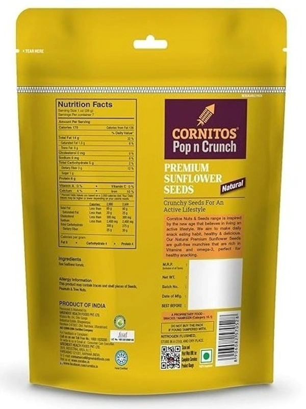 Cornitos Premium Sunflower Seeds, 200g - 200g