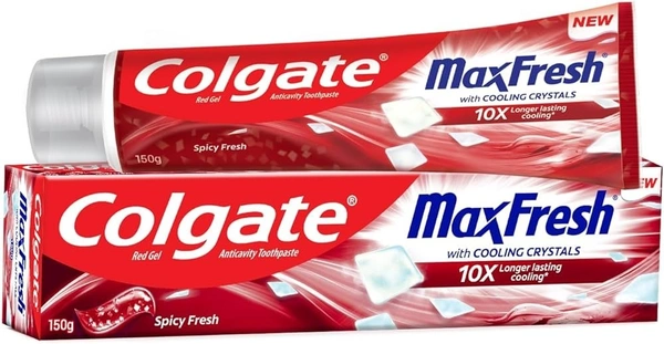 Colgate Toothpaste Spicy Fresh Max Fresh Cooling Crystals Tube, 150g - 150g