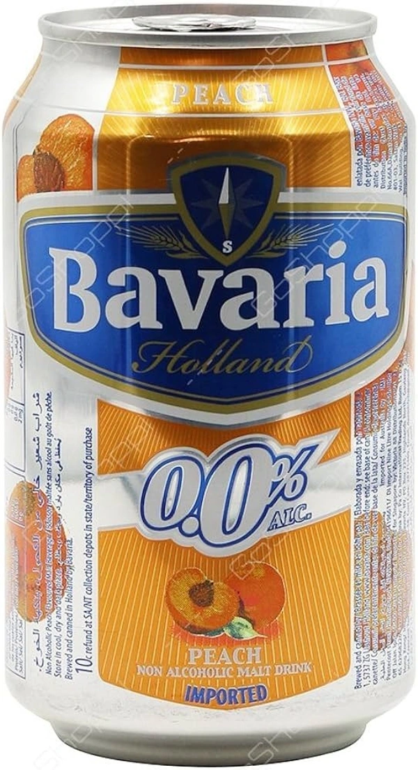 Bavaria Non Alcoholic Drink Peach Can, 330ml - 330ml