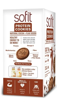Sofit Protien Cookies Natural + Flax Seeds, 150g