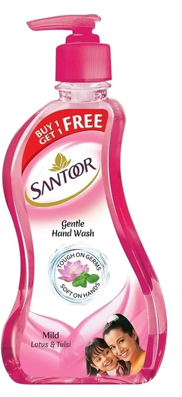 Santoor Gentle Handwash Mild Lotus / Tulsi, 215 ml
