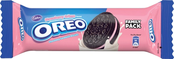 Cadbury Oreo Strawberry Creme Biscuit, 120g - 120g