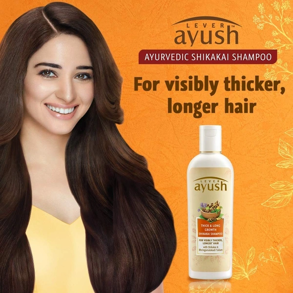Lever Ayush Thick& Long Growth Shikakai Shampoo, 175 ml - 175 ml
