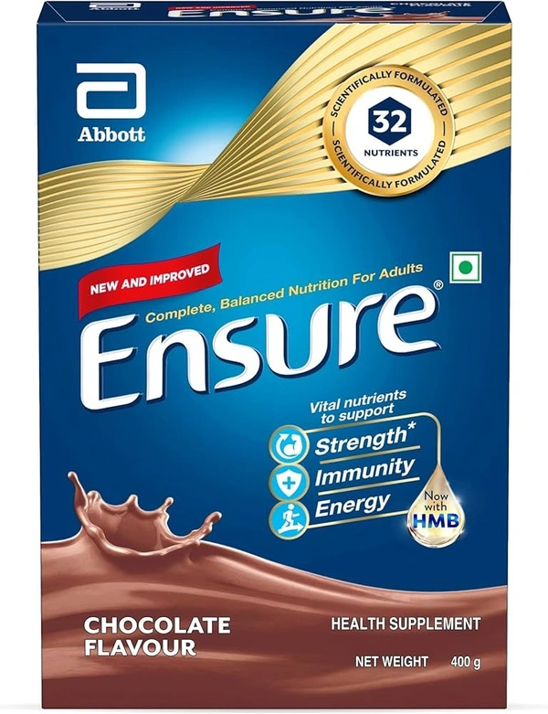 Ensure Chocolate Flavour, Complete Balanced Nutrition Drink For Adults, 400g - 400g