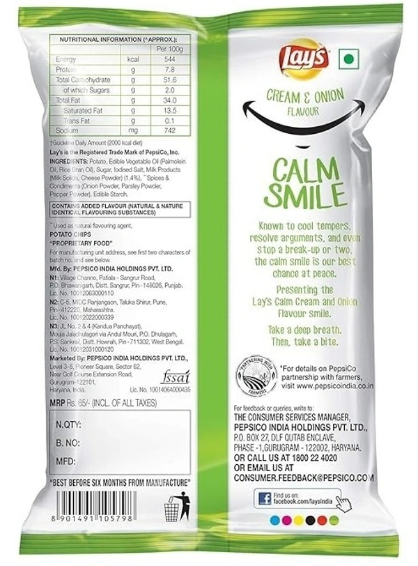 Lay's Calm Cream / Onion Flavour, 167g