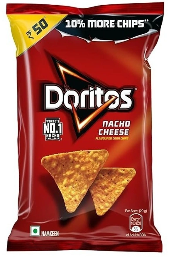 Doritos Nacho Chip Namkeen Nacho Cheese Flavour, 100g - 100g
