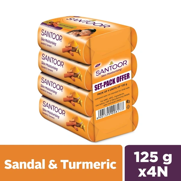 Santoor Soap (Pack of 4), 500g
