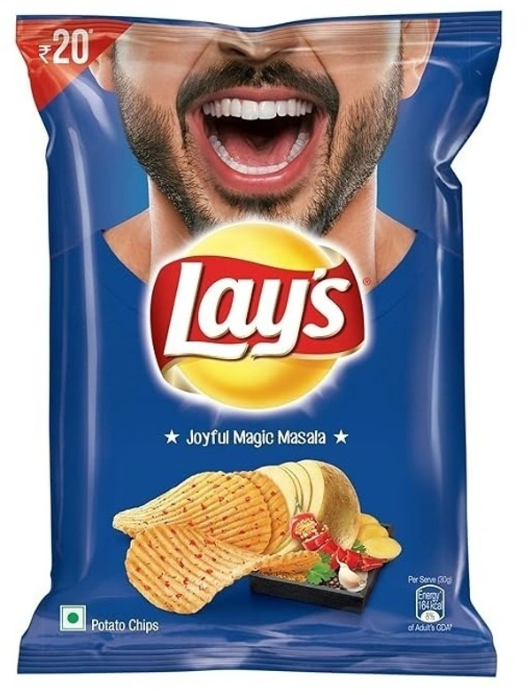 Lay's India's Magic Masala Potato Chips Pouch, 52g - 52g