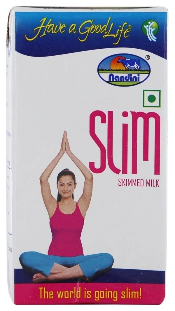 Nandini Slim UHT Treated Skimmed Milk, 1 Ltr Carton - 1L