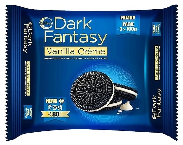 Dark Fantasy Sunfeast Dark Fantasy Vanilla Creme Biscuit, 300g