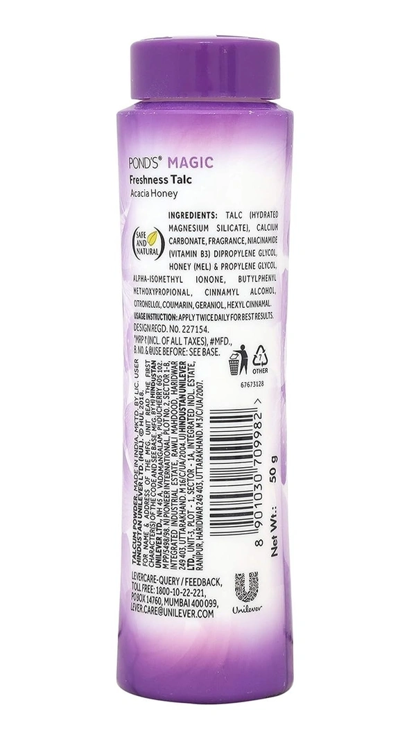 Pond's Magic Freshness Talc Acacia Honey, 50g - 50g