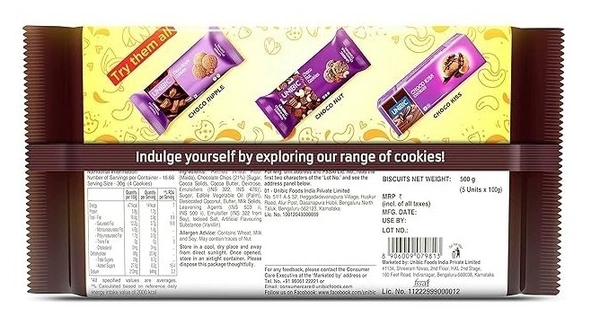 Unibic Biscuits Choco Chip Cookies, 500g - 500g