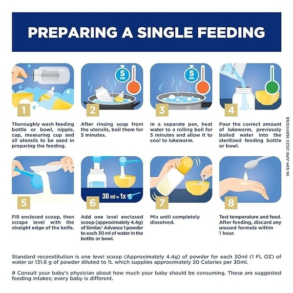 Abbott Similac Advance Infant Formula Stage 1 Up to 6 Month, 400g - 400g