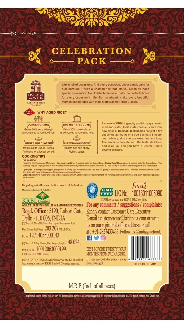 India Gate Basmati Rice Classic Pouch, 1 kg - 1 Kg