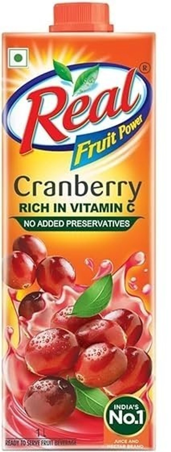Real Fruit Power Juice, Cranberry, 1L - 1L