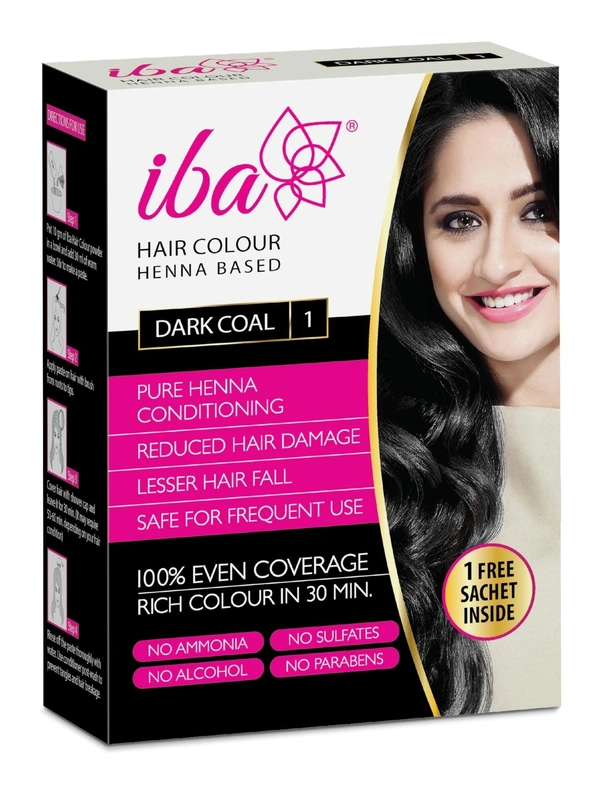 Iba Halal Care Hair Colour Dark Coal, 70g - 70g