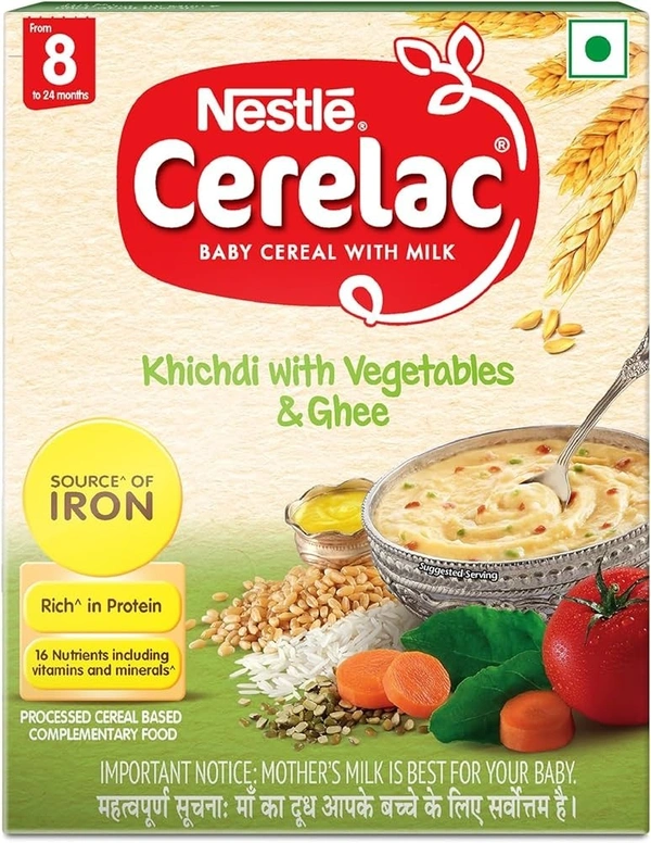 Nestle Cerelac Baby Cereal With Milk Khichdi With Vegetables / Ghee, 300g - 300g