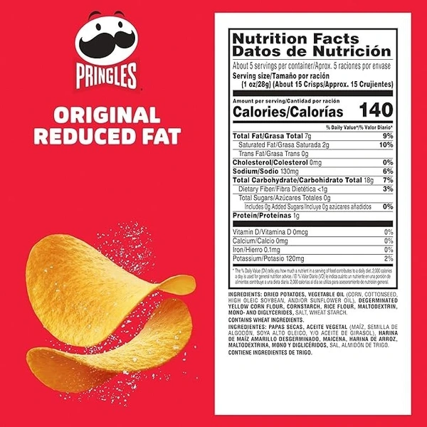Pringles Potato Crips Bada Pack Chotta Prise, 147g - 140g
