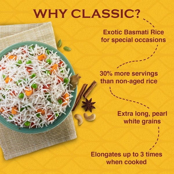 India Gate Basmati Rice Classic Pouch, 1 kg - 1 Kg