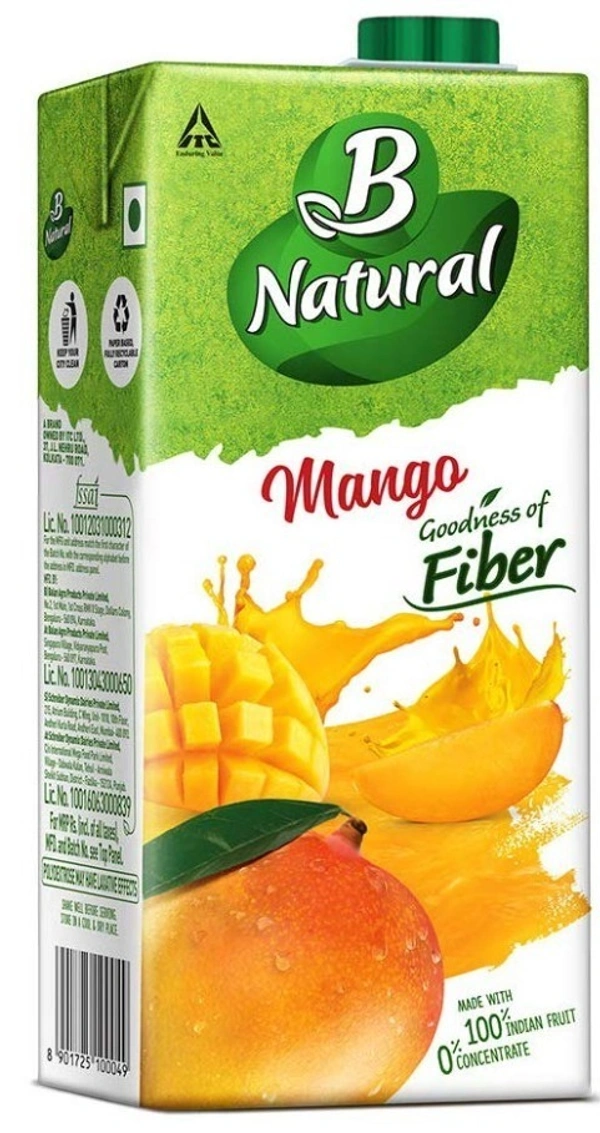 B Natural Juice - Mango, 1L Carton - 1L
