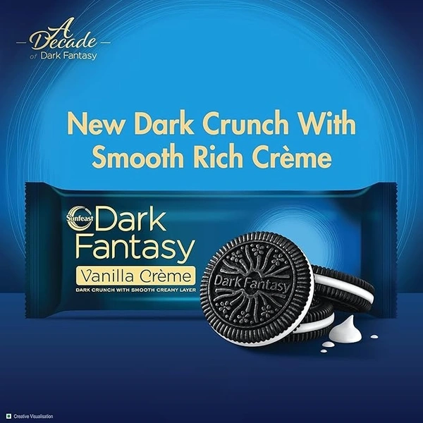 Dark Fantasy Sunfeast Dark Fantasy Vanilla Creme Biscuit, 300g