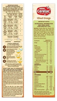 Cerelac Nestle Cerelac Baby Cereal With Milk Wheat Apple Carrot From 6 To 12 Months, 300g - 300g