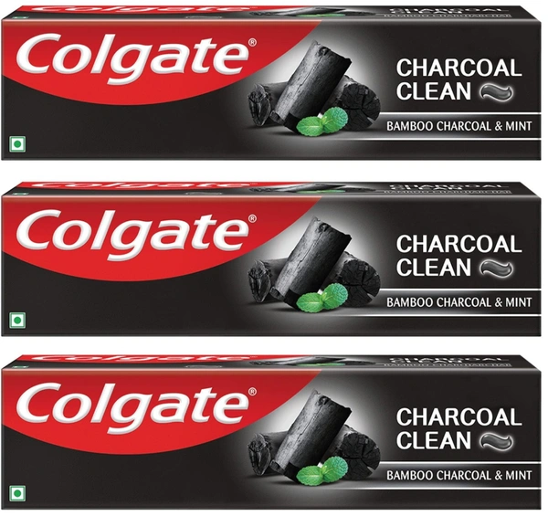 Colgate Charcoal Clean Black Gel Deep Clean Toothpaste (120g X 3) Pack of 360g - 360g