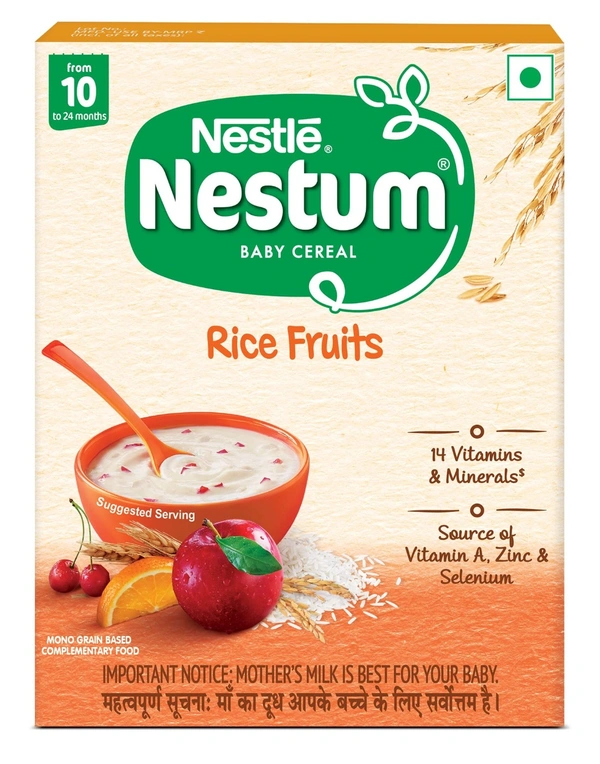 Nestle Nestum Baby Cereal - Rice Fruits (From 10 to 24 months) - Bag-in-Box Pack, 300g - 300g