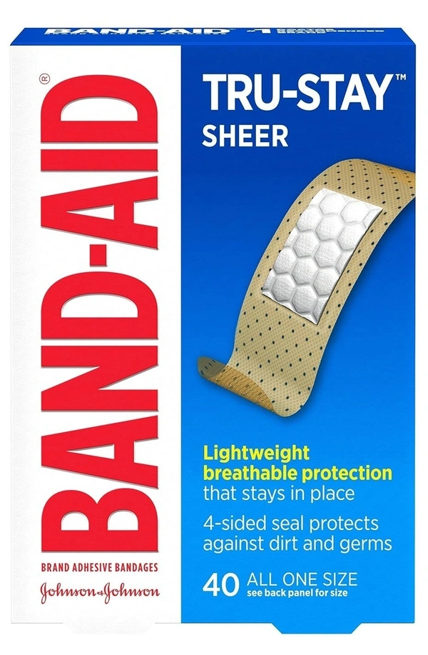 Band-Aid Brand Tru-Stay Sheer Strips Adhesive Bandages for First Aid and Wound Care, All One Size, 40 ct - 30 Pcs