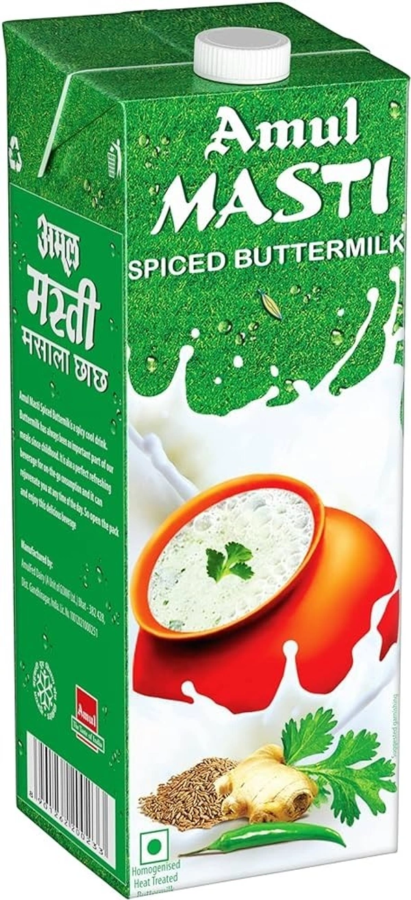 Amul Masti Spiced Butter Milk Tetra Pack, 1 Ltr - 1 ltr