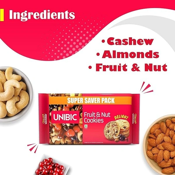 Unibic Biscuits Fruit& Nut Cookies Delight, 500g - 500g