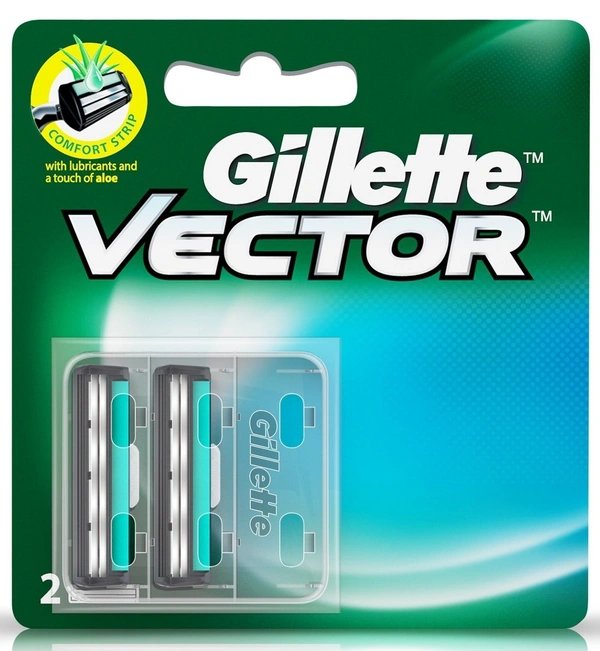 Gillette Vector Plus Shaving Razor Blades, 2 Cartridge - 2's pack