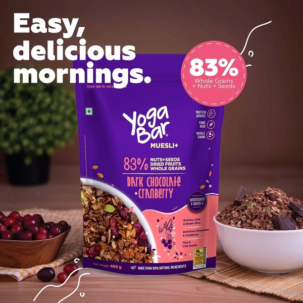 Yoga Bar Yoga bar Wholegrain Breakfast Muesli Dark Chocolate + Cranberry, 700g - 700g