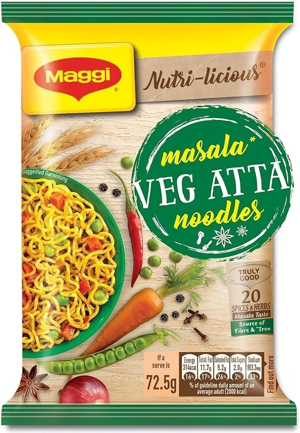 Maggi Noodles Veg Atta Masala, 72.5g - 72.5g