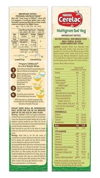 Nestle Cerelac Baby Cereal With Milk Multigrain Dal Veg From 12 To 24 Months Carton, 300g - 300g