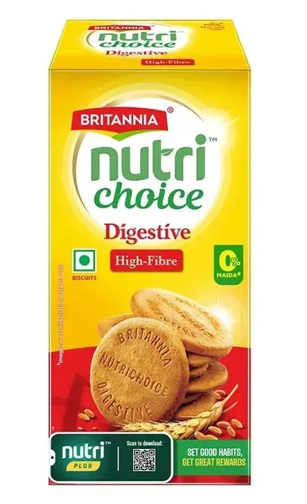 Britannia Nutri Choice Digestive Hi Fibre, 250g - 250g