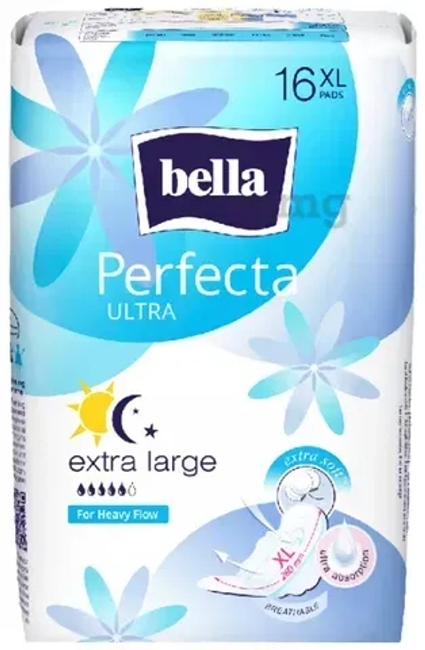 Bella Perfecta Ultrathin Sanitary Napkins Maxi Blue XL (16 Pieces), 1pcs - 1pcs