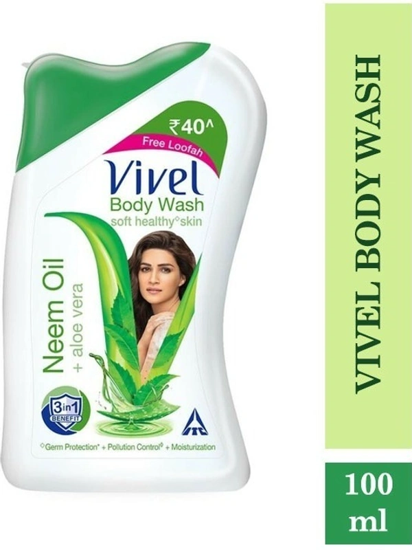 Vivel Body Wash Neem Oil + Aloe Vera, 100 ml - 100 ml