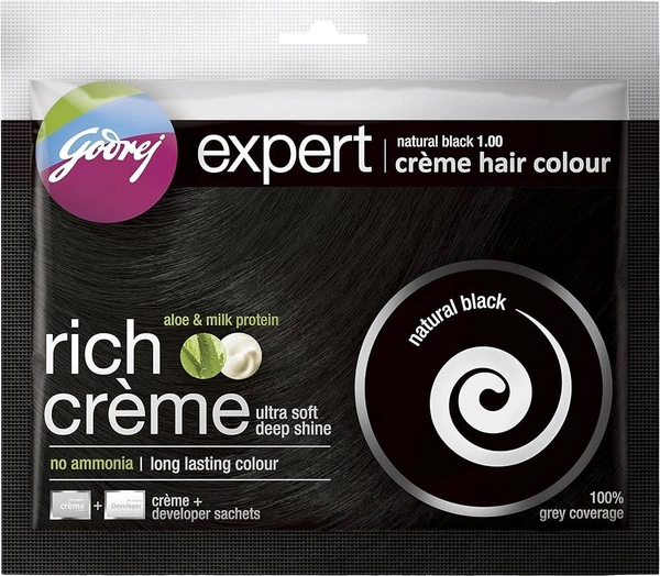 Godrej Expert Rich Cr�me Natural Black (Shade 1.00), 20 ml - 20 ml
