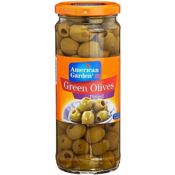 American Garden Green Olives Pitted, 450g