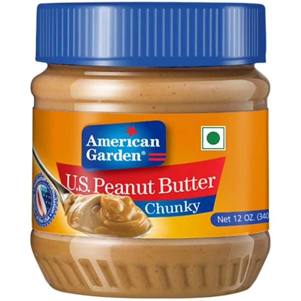 American Garden U.S. Peanut Butter Chunky, 340g - 340g