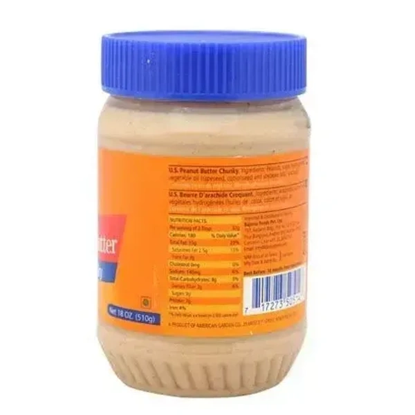 American Garden U.S. Peanut Butter Chunky, 510g - 510g