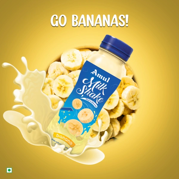 Amul Milk Shake Banana, 200ml Pet Bottle - 200ml