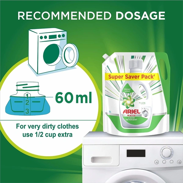 Ariel Front Load Matic Liquid Detergent Super Saver Pack, 2 ltr - 2 ltr